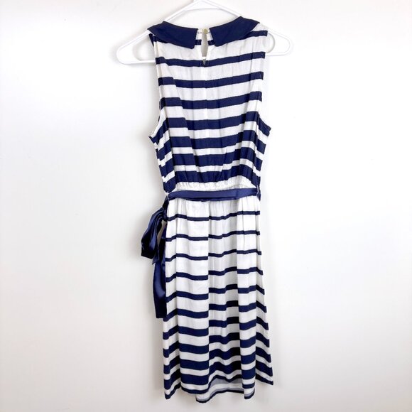 Elle Stripped Navy Sailor Dress XS Nautical Preppy NWT - Picture 8 of 11